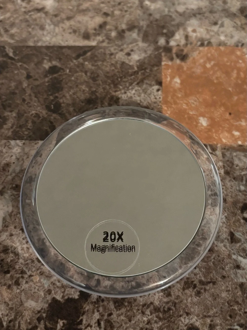 20X Magnification Compact Mirror - Clear Frame - Home Wall Decor